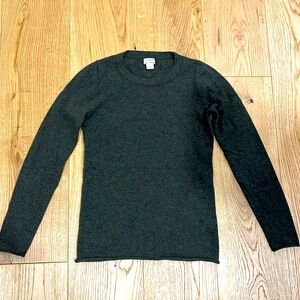 J. Crew 100% Cashmere sweater in Heathered Green/Grey